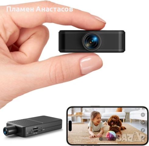 Mini Wireless Spy Camera 4K – скрита Wi-Fi шпионска камера с нощно виждане и motion detection, снимка 2 - Камери - 53837709