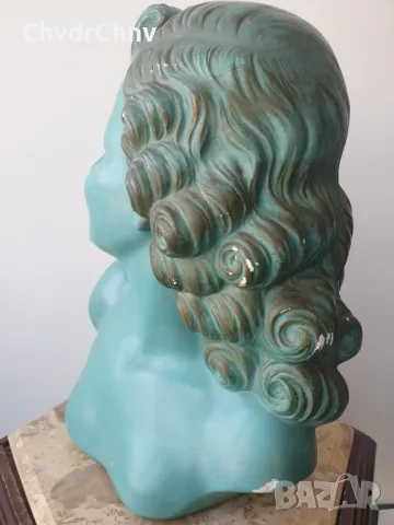 ARNOVA 441 статуя 40см/Арт Деко стара френска керамична фигура/манекен-бюст на жена, снимка 5 - Статуетки - 50224144