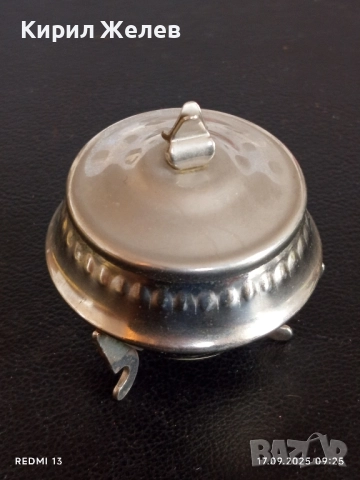 Ретро посребрена кутия за пудра,бижута за КОЛЕКЦИЯ ДЕКОРАЦИЯ 43495, снимка 2 - Други ценни предмети - 51740716