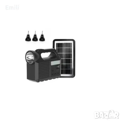 Комплект със соларен панел, фенерче, 3 крушки, USB, снимка 4 - Къмпинг осветление - 56086495