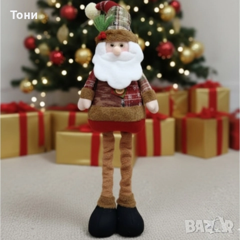 Голяма коледна играчка Елен, Снежен човек или дядо Коледа - разтягаща до 50см, снимка 4 - Декорация за дома - 52579976