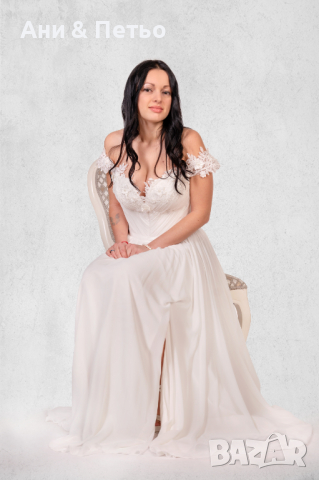 Сватбена / булчинска рокля в цвят Айвъри, снимка 9 - Сватбени рокли - 44823518