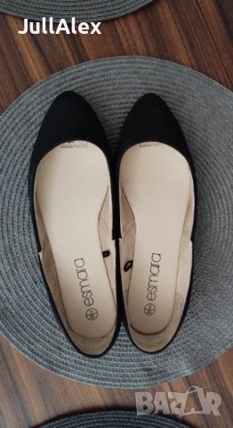 Дамски черни велурени балеринки Esmara, снимка 2 - Дамски ежедневни обувки - 42291847