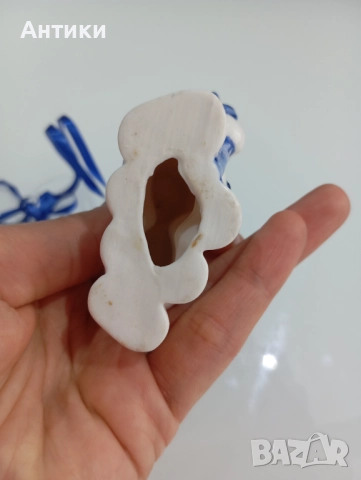 Стара порцеланова коледна играчка с печат, снимка 5 - Декорация за дома - 52661682