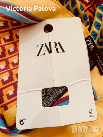 Красив шал ZARA,72см на 72см, снимка 4 - Шалове - 34600023