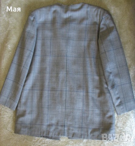 Карирано сако 48 размер - класическа удължена кройка, снимка 3 - Сака - 34613318