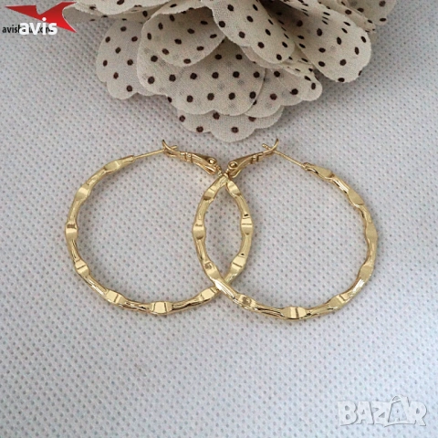 Обеци с 14К златно покритие 2141867