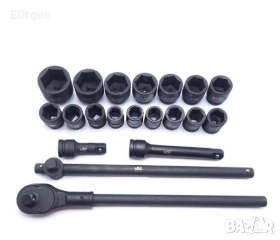 Комплект ударни вложки 3/4 с тресчотка - гедоре, снимка 5 - Други стоки за дома - 52861473