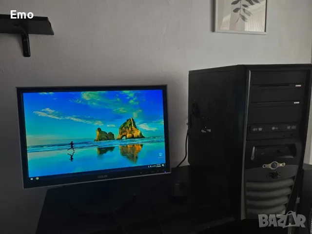 Бюджетен компютър с монитор / AMD 3-яден / 8GB RAM / SSD / Windows 10