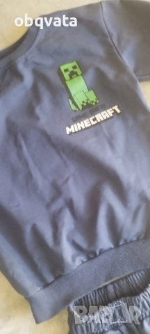 Тъмносин комплект Minecraft за момче 128см, снимка 2 - Детски комплекти - 52115790