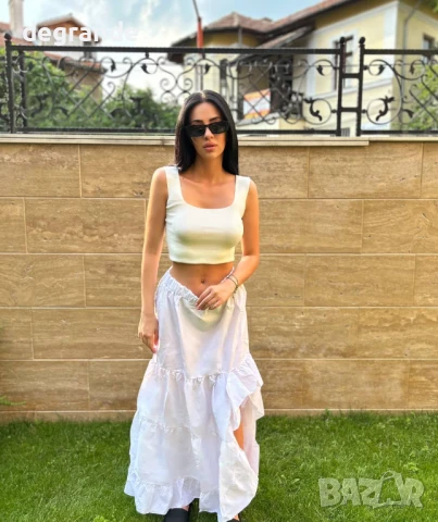 Бяла дълга пола, снимка 3 - Поли - 50870450