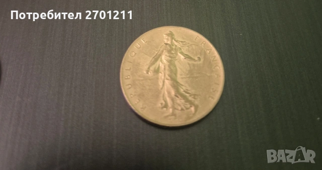 Монети 1 франк различни години, снимка 2 - Нумизматика и бонистика - 53641834