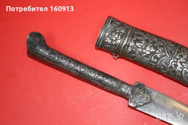 Автентичен Средиземноморски Гръцки сребърен нож кама ятаган, снимка 3 - Антикварни и старинни предмети - 51173039