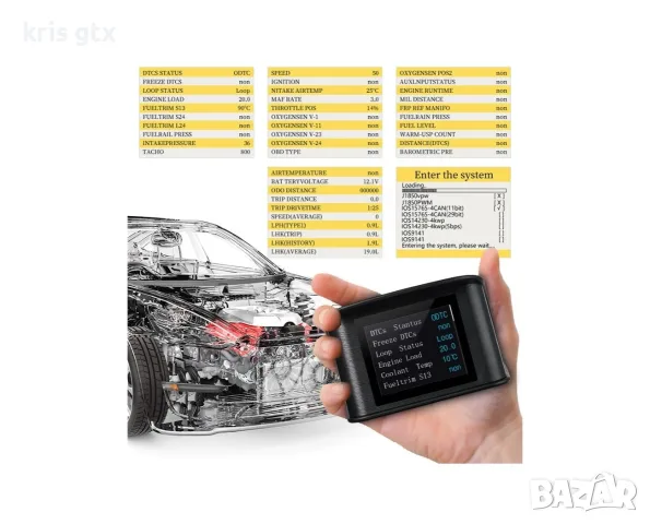 универсален HUD дисплей 2,6 инч OBDII, 8 режима на показване температура на водата, снимка 10 - Аксесоари и консумативи - 54531933
