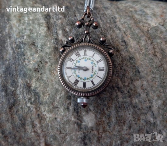 Колекционерски часовник Чайка, филигран, посребрен, медальон,работи отлично, снимка 4 - Антикварни и старинни предмети - 41797885