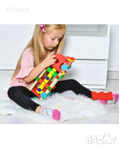 Образователно дървено камионче за разглобяване с отверка и топчета с чук , снимка 2 - Коли, камиони, мотори, писти - 53170851