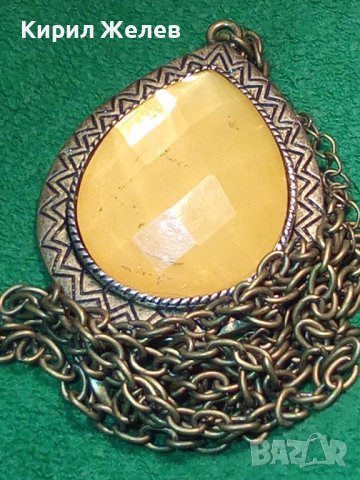 СТАРО ВИНТИДЖ КОЛИЕ с РЕТРО МЕДАЛЬОН БРОНЗ и ФАСЕТИРАН БОХЕМСКИ КРИСТАЛ с ОГЛЕДАЛЦЕ на ГЪРБА 23414, снимка 13 - Колиета, медальони, синджири - 35996900