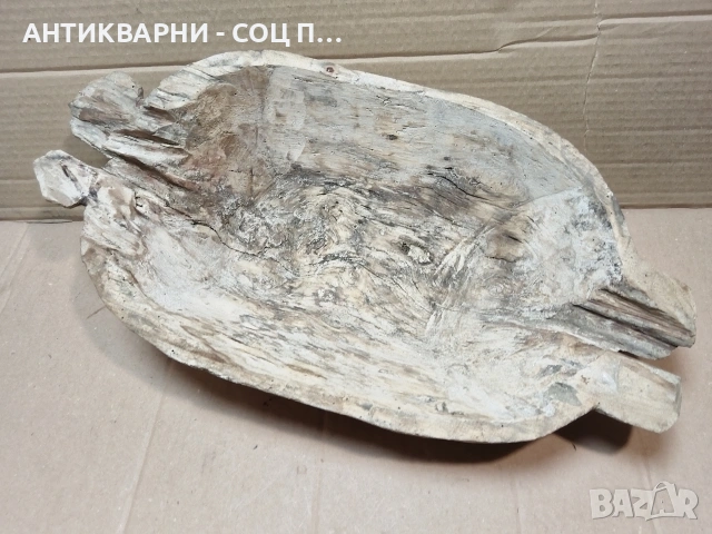Старинна Ръчно Изработена Дървена Купа За Брашно. / 18' Век. / НОМЕР 1601., снимка 3 - Антикварни и старинни предмети - 53670223