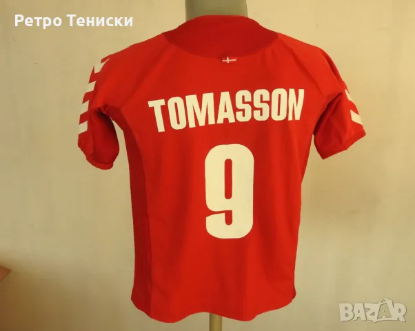 Тениска Denmark — Домакински (Tomasson #9) hummel — Деца размер L Червено (сезон 2004)