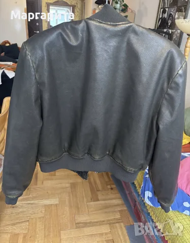 Кожено яке с подплънки на раменете, H&M, снимка 2 - Якета - 56328787