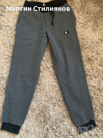 Nike Mens AW77 Cuff Fleece Pants Cool Grey/Black/Heather, снимка 2 - Спортни дрехи, екипи - 36315278