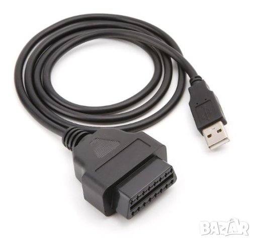 16-пин OBD2 Женско USB Порт Мъжко OBD Адаптер Кабел за Диагностика Трансфер на Данни Преходник Заряд, снимка 5 - Други - 39698171