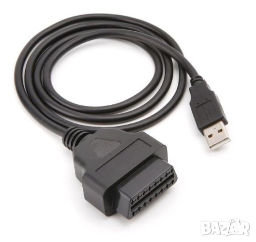 16-пин OBD2 Женско USB Порт Мъжко OBD Адаптер Кабел за Диагностика Трансфер на Данни Преходник Заряд, снимка 5 - Навигация за кола - 41318158