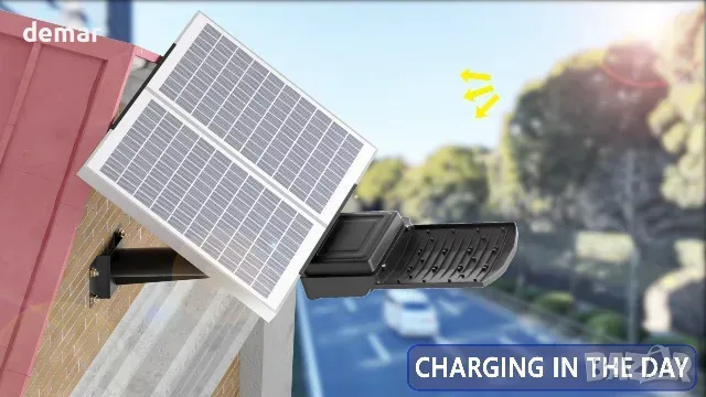 Соларна LED лампа Gefolly SL-15000W с датчик за движение, снимка 7 - Соларни лампи - 55806872
