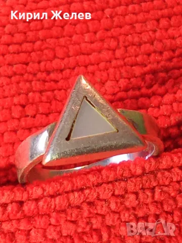 СТИЛЕН СРЕБЪРЕН ПРЪСТЕН СРЕБРО 925 с ИНКРУСТИРАН ЮВЕЛИРНО ШЛИФОВАН БЯЛ ОПАЛ 27738, снимка 11 - Пръстени - 46222512