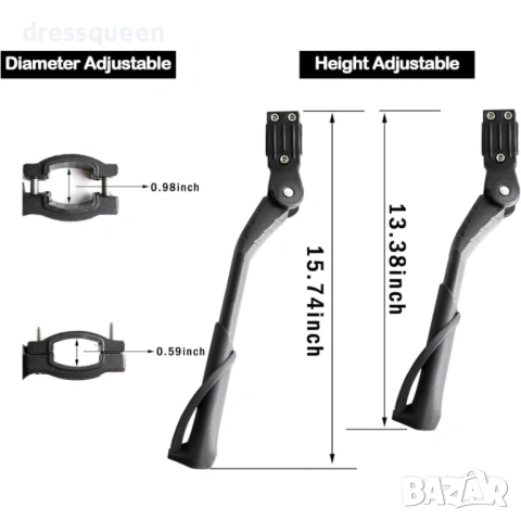 4421 Регулируема алуминиева стойка за велосипеди (24–29") – Подходяща за планински и шосейни колела, снимка 4 - Велосипеди - 53624538