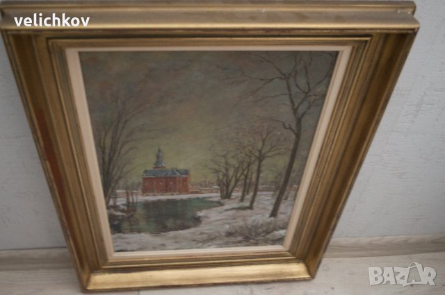 Маслена картина  на платно със солидна рамка , снимка 1