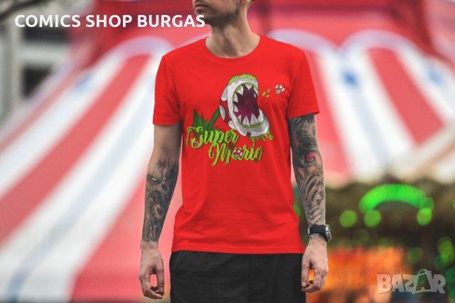 Мъжка тениска Super Mario - Piranha plant дизайн 2, снимка 3 - Тениски - 35751142