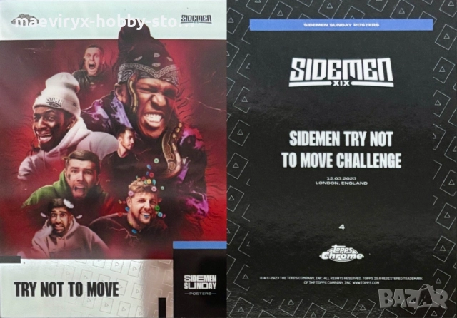 Topps Chrome Sidemen (2023) - YouTube kолекционерски карти, снимка 2 - Колекции - 52641783