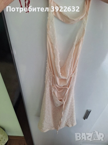 Дамска рокля – размер S (прасковен цвят), снимка 2 - Рокли - 53736300