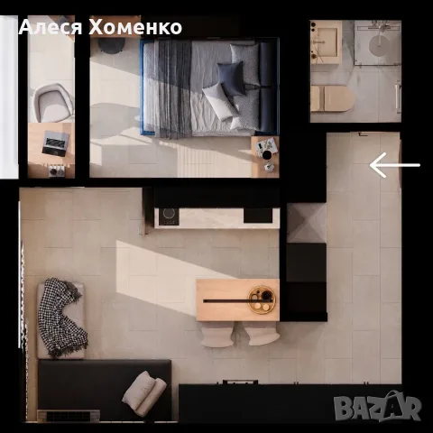 2-стаен дизайнерски апартамент , снимка 17 - Апартаменти - 55735142