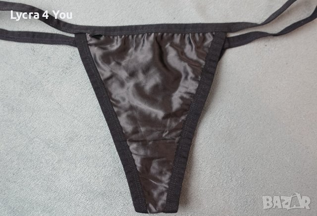 XL черни сатенени полупрашки с ниска талия, снимка 2 - Бельо - 44466835