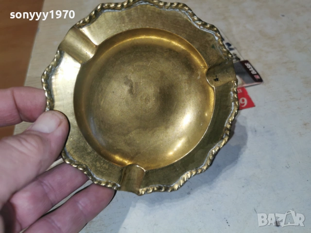 ПЕПЕЛНИК МЕД/МЕСИНГ-ВНОС SWISS 1001262016LCHERY1, снимка 7 - Антикварни и старинни предмети - 53057263