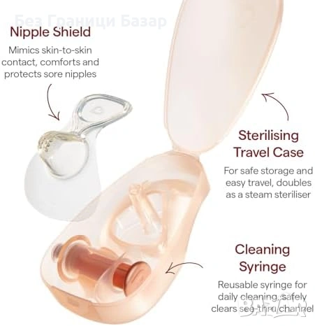 Нови Протектори за зърна 24 мм Flow Nipple Shield+ 2 броя комфорт при кърмене, снимка 5 - Аксесоари за кърмачки - 53666958