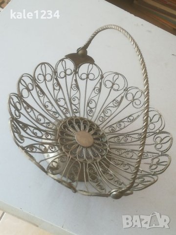 Руска бонбониера филигран. Кошничка. Москва. СССР. Ръчна изработка , снимка 4 - Антикварни и старинни предмети - 41675319