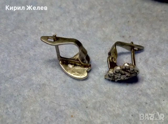 РЕТРО АРТ СТИЛ АНГЛИЙСКИ МАРКАЗИТЕНИ СРЕБЪРНИ ОБЕЦИ СРЕБРО 925 РЪЧНА ИЗРАБОТКА 48205, снимка 6 - Обеци - 49732923