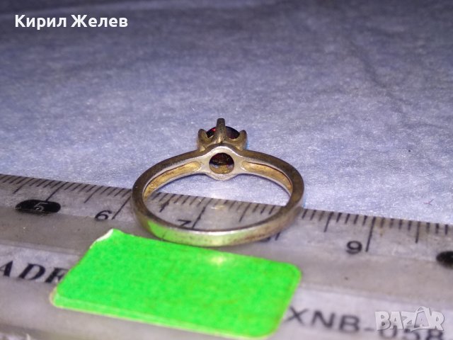 ИЗЯЩЕН СРЕБЪРЕН Тип ГОДЕЖЕН ПРЪСТЕН СРЕБРО 925 с ГОЛЯМ ЮВЕЛИРНО ФАСЕТИРАН ГРАНАТ или РУБИН 38674, снимка 7 - Пръстени - 41637997