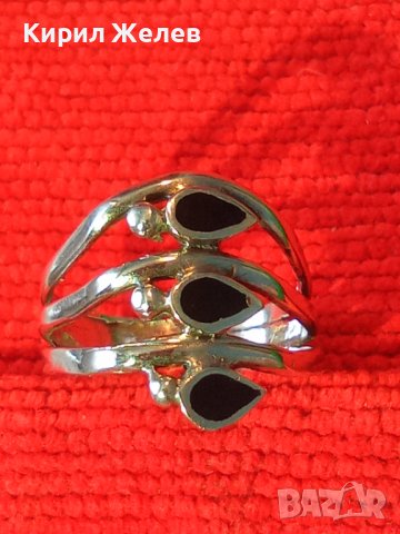 АЖУРЕН ЕМАЙЛИРАН ФЕШЪН СРЕБЪРЕН ПРЪСТЕН СРЕБРО 925 ДИЗАЙНЕРСКО АРТ БИЖУ 38436