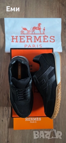 Hermes Bouncing Sneakers Естествена кожа и велур мъжки обувки сникърси , снимка 17 - Спортни обувки - 52755746