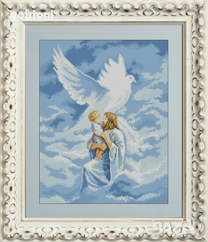 гоблен "МИР С БОГ"-D42; шев 1:1; размери 22*28 см.; 20 цвята; 