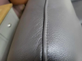 Сиво-лилав кожен диван двойка с ръчен релаксиращ механизъм, снимка 12
