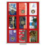 Lindner MB кутия в червен цвят PVC за 9 сертифицирани монети / монетни карти, снимка 2