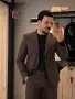 Louis Vuitton Луксозен Мъжки Костюм Луис Витон - Различни Цветове Код SK2054, снимка 3