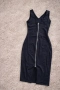Нова къса черна рокля с цип отпред , снимка 4