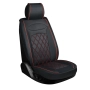 Кожена тапицерия за кола за предни седалки, Подложки, 2бр, Еко кожа, Черен с червен конец, снимка 2