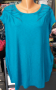 Тюркоазена блуза с дантела на раменете , снимка 2